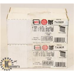 4 NEW BOXES OF 18 GAGE BRAD NAILS