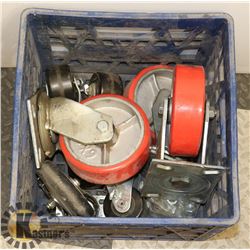 CRATE OF ASSORTED CASTORS