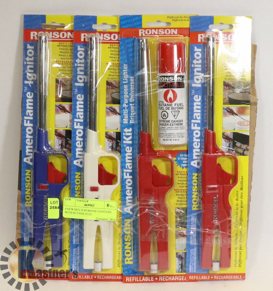 4 NEW MULTIPURPOSE LIGHTERS WITH BUTANE FUEL Kastner Auctions
