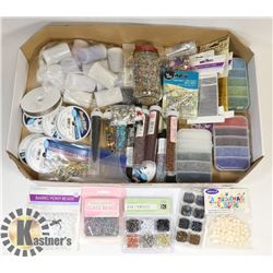 FLAT OF BEADS GLASS, PANDORA, METAL