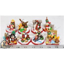 SET OF 8 DISNEY/COKE ORNAMENTS INCLUDES MICKEY,