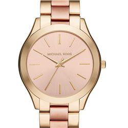 NEW MICHAEL KORS 2-TONE SLIM RUNWAY WATCH.MSRP$285