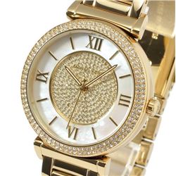 NEW MICHAEL KORS MOTHER OF PEARL DIAL GOLD PLATED