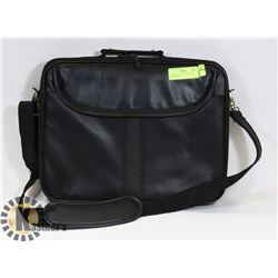 BLACK LEATHER LAPTOP CASE W/HANDLE &