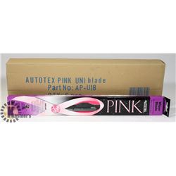BOX OF 6 NEW PINK METAL 18"  WIPER BLADES