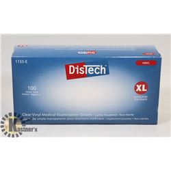 BOX OF DISTECH VINYL MEDICAL EXAMINATION GLOVES
