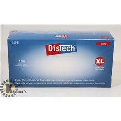BOX OF DISTECH VINYL MEDICAL EXAMINATION GLOVES