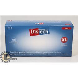 BOX OF DISTECH VINYL MEDICAL EXAMINATION GLOVES