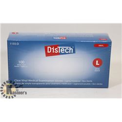 BOX OF DISTECH VINYL MEDICAL EXAMINATION GLOVES