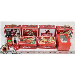 LOT OF COKE MINI TINS AND COLLECTIBLE ORNAMENTS