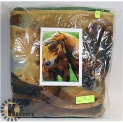 LARGE PLUSH HORSE THROW - GENERAL,