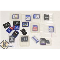 BAG W/VARIOUS SD CARDS INCL. 1X-1GB,