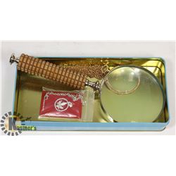 TIN WITH STERLING SILVER PENDANT, 32", LOOP AND