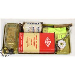 OLD BOTTLES, TINS & ANTIQUE JAPANESE BONE HANDLED