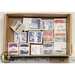 12 X 100 BUNDLED & CATALOGUED OLD CANADIAN STAMPS