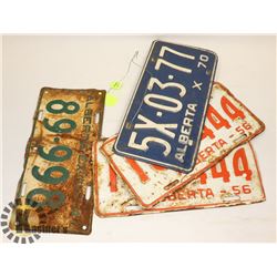 1954, 1973 & MATCHING PAIR 1970 ALBERTA LICENSE