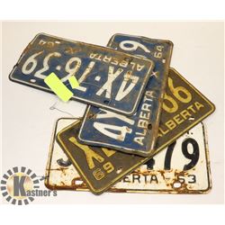 1963, 1969 & MATCHING PAIR 1964 ALBERTA LICENSE