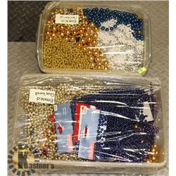 2 PLASTIC TOTES OF BEADED GARLAND