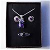 Image 1 : 14)  PURPLE AMETHYST CZ SET OF OVAL