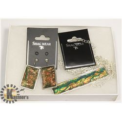 SHAG WEAR MATCHING EARRINGS & NECKLACE