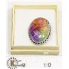 Image 1 : #36-RAINBOW SOLAR QUARTZ GEMSTONE RING/SIZE 7.5