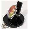Image 2 : #36-RAINBOW SOLAR QUARTZ GEMSTONE RING/SIZE 7.5