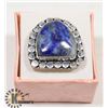 Image 1 : #28- BLUE LAPIS LAZULI GEMSTONE  RING/SIZE 5