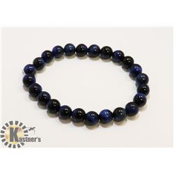 #10-BLUE TIGER EYE BEAD BRACELET 8MM/7.5"