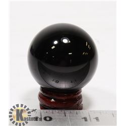 #54-BLACK OBSIDIAN SPHERE BALL 38.5 mm