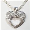 Image 1 : SILVER CUBIC ZIRCONIA HEART SHAPE NECKLACE