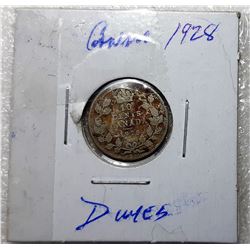 2)  CANADIAN 1928 KING GEORGE 10 CENT