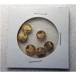 1)  LOT OF 6 18k GOLD PLATED ST. GAUDEN'S