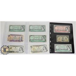 LOT OF 9 CANADA BANK NOTES, MIX OF YEARS