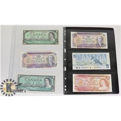 LOT OF 6 CANADA BANK NOTES, MIX OF YEARS