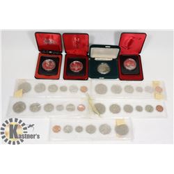 LOT OF 9 VARIOUS CANADIAN COIN SETS AND DOLLAR