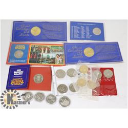LOT OF 19 VARIOUS CANADA TOKENS AND TRADE DOLLARS