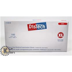 BOX OF DISTECH VINYL MEDICAL EXAMINATION GLOVES