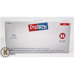BOX OF DISTECH VINYL MEDICAL EXAMINATION GLOVES