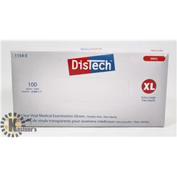 BOX OF DISTECH VINYL MEDICAL EXAMINATION GLOVES