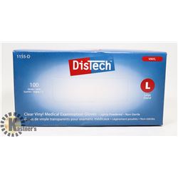 BOX OF DISTECH VINYL MEDICAL EXAMINATION GLOVES
