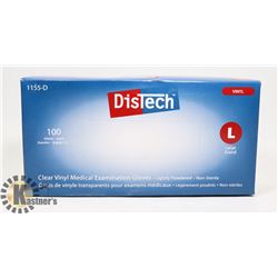BOX OF DISTECH VINYL MEDICAL EXAMINATION GLOVES