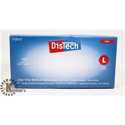 BOX OF DISTECH VINYL MEDICAL EXAMINATION GLOVES