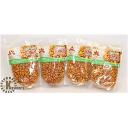 GROUP OF 4 BAGS OF KFI CHILI-MASALA PEANUTS