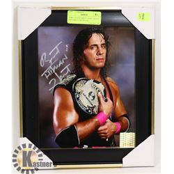 WWE LEGEND BRETT HART SIGNED 8X10 PHOTO WITH COA
