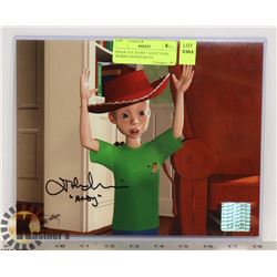 PIXAR TOY STORY "ANDY" JOHN MORRIS SIGNED 8X10 P