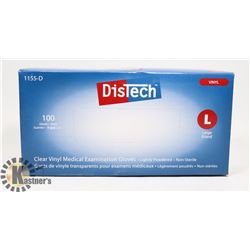 BOX OF DISTECH VINYL MEDICAL EXAMINATION GLOVES