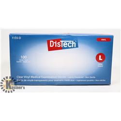 BOX OF DISTECH VINYL MEDICAL EXAMINATION GLOVES