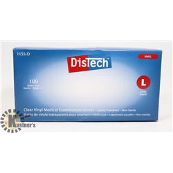 BOX OF DISTECH VINYL MEDICAL EXAMINATION GLOVES