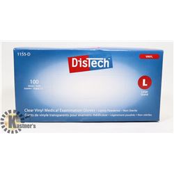 BOX OF DISTECH VINYL MEDICAL EXAMINATION GLOVES