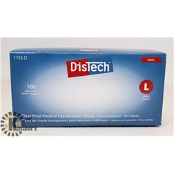 BOX OF DISTECH VINYL MEDICAL EXAMINATION GLOVES